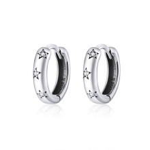 Simple Sterling Silver S925 Star Earrings Surprise Gift
