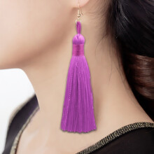 Three-To-One Sales Of Bohemian-Style Long Tassel Earrings (Purple). Surprise Gift
