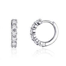 White Gold Plated Zircon Sterling Silver Jewelry Stud Earrings Surprise Gift
