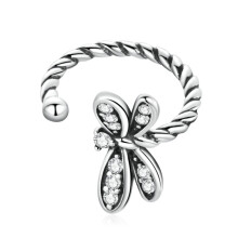 Pendientes delicados de libélula de plata de ley S925 para mujer, regalo sorpresa