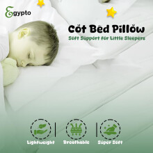 EGYPTO AntiAllergy Toddler Cot Bed Pillow – Soft Hypoallergenic Cot Pi
