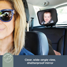 Dreambaby Large Rectangular Adjustable Backseat Mirror Black 20 x 24 c
