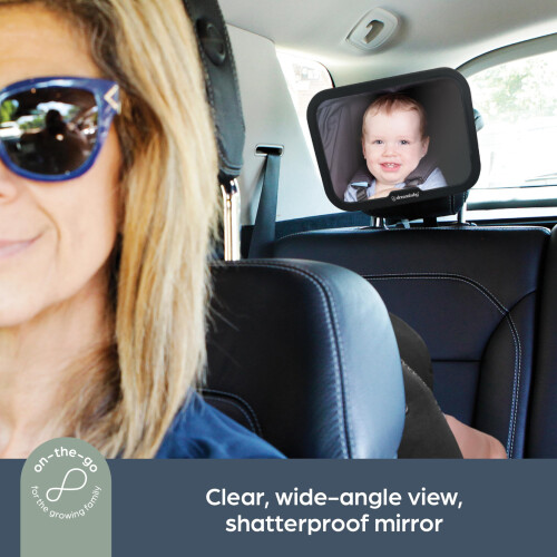 Dreambaby Large Rectangular Adjustable Backseat Mirror Black 20 x 24 c