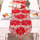 2X Corredor de Mesa de Natal, Toalhas de Mesa Bordadas com Folhas de Azevinho Poinsétia para DecoraçõEs de Natal 15 X 59 Polegadas 6