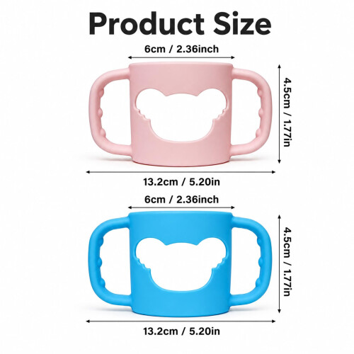 Lafefe 4 Pcs Baby Bottle Handles Silicone Universal Bottle Handle Grip