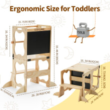 COSYLAND 4in1 Toddler Standing Tower Convertible Kids Kitchen Step Sto