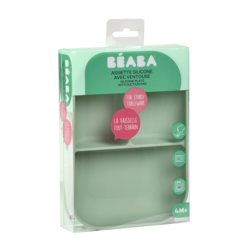 BEABA Béaba  Suction Compartment Silicone Plate AntiSlip Healthy and Durable