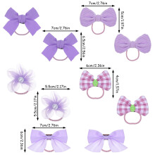 Mabor 10Pcs Bow Hair Ties Elastic Ponytail Holders for Girls Cute Hai