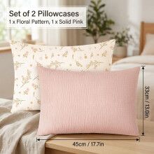 2 Sets of Toddler Pillowcases Made of Cotton Plain Weave Fabric Soft a