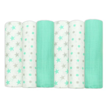 MuslinZ 6 pack Baby Muslin Squares Baby Burp Cloths Muslins for Baby