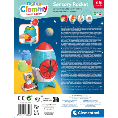 Clementoni Clementoni Sensory Rocket Soft Building Blocks for Babies Stacking Toy 1