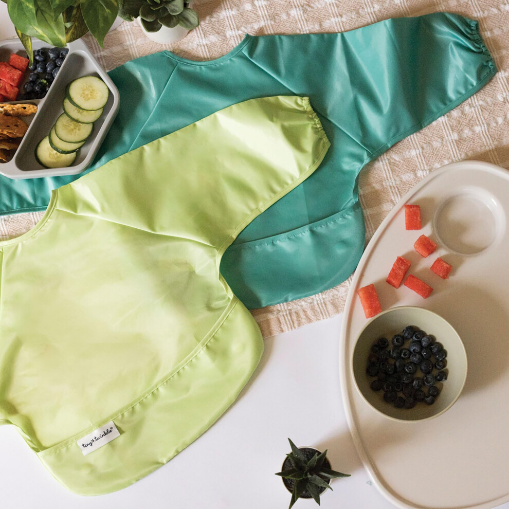Tiny Twinkle Mess Proof Baby Bibs 2Pack – Waterproof Babyled Weaning A