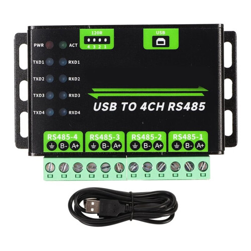 2X Módulo Conversor USB para 4CH RS485 Comunicação Serial Universal de Nível Industrial 1