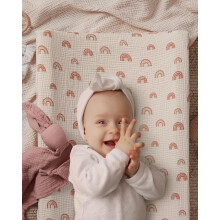 Muslin Cotton Baby Diaper Changing Pad Cover Elastic Rainbow Pattern C
