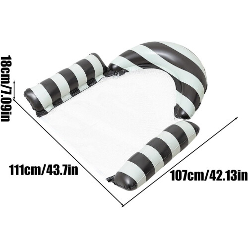 Φουσκωτή καρέκλα πισίνας 122x122cm, αιώρα νερού με δίχτυ, ριγέ καρέκλα πισ 2