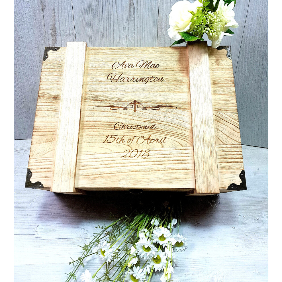 Hoolaroo Personalised Engraved Baby Wooden Christening Keepsake Memory