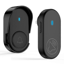 (Black)D10 Intelligent 433MHz Wireless Doorbell Home Welcome Doorbell 250m Remote Door Chime,EU Plug