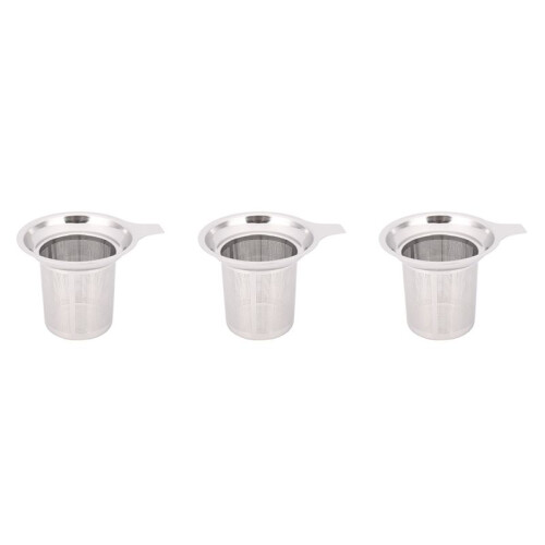 3X 304 Stainless Steel Fine Mesh Filter Tea Infuser Fine Reusable Strainer