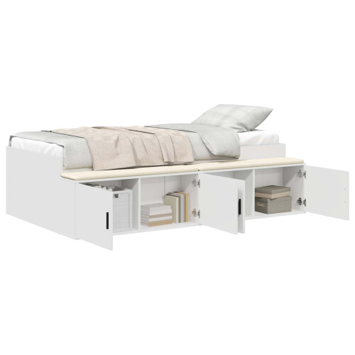 VidaXL vidaXL Bed Frame with Drawer White 90 x 190 cm Engineered Wood 2