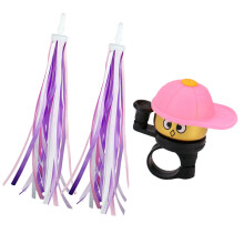 Children Bikes Bells and Handlebars Streamers-pink grape white