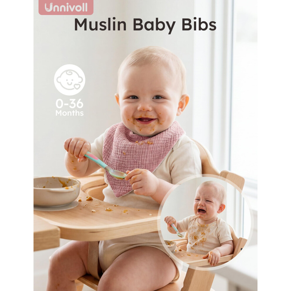 Unnivoll Muslin Baby Bibs 100 Cotton Bandana Dribble Bibs 8 Pack Baby