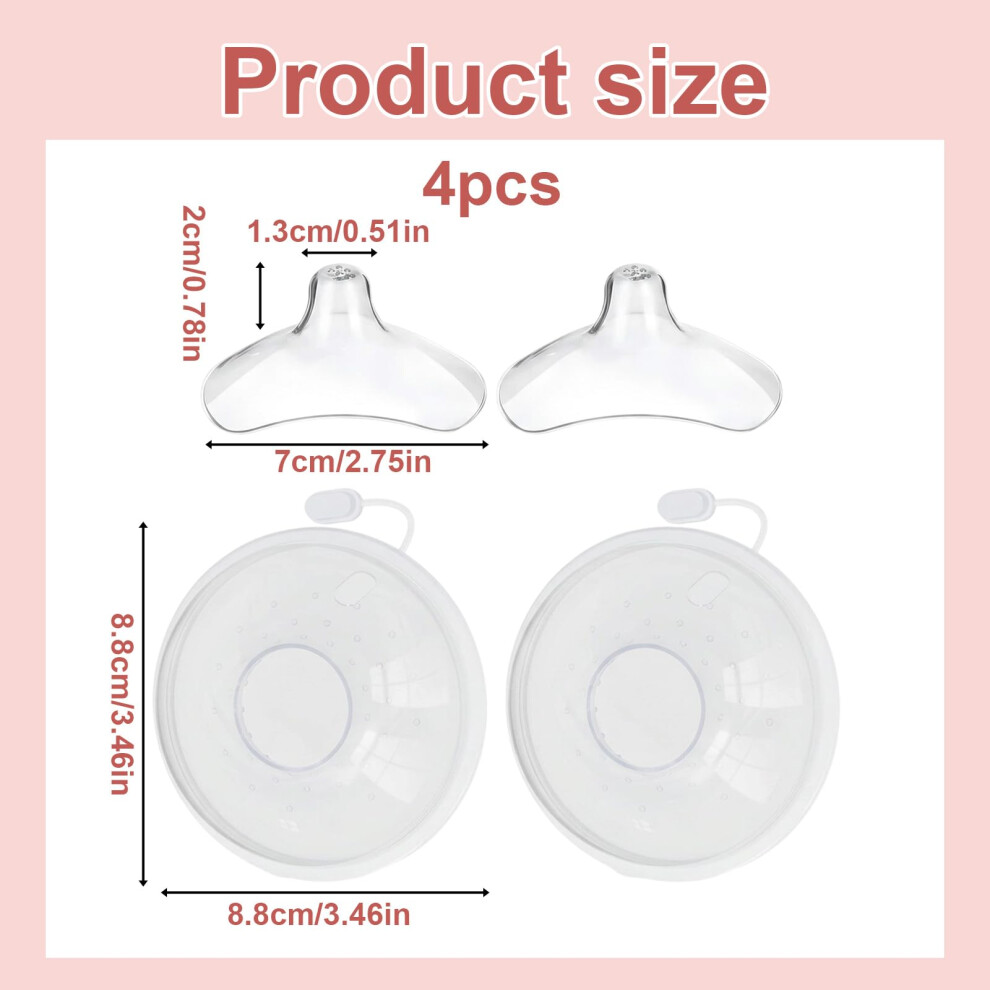 Xaznvc Breast Milk Collector Nipple Shields For Breastfeeding 4Pcs Milk Colle