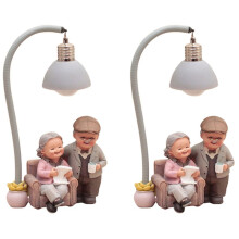2X Kreative Paar Nacht Licht Ornamente Valentinstag Hochzeitstag Jahrestag Geschenk Wohnen Kultur Romantische Harz Ornament Kunst Handwerk-A