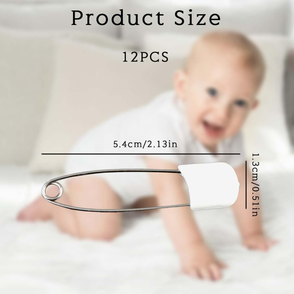 Thyonta 12 Pcs Essential Baby Nappy Safety Pins – 22 Inch 55Mm Durable