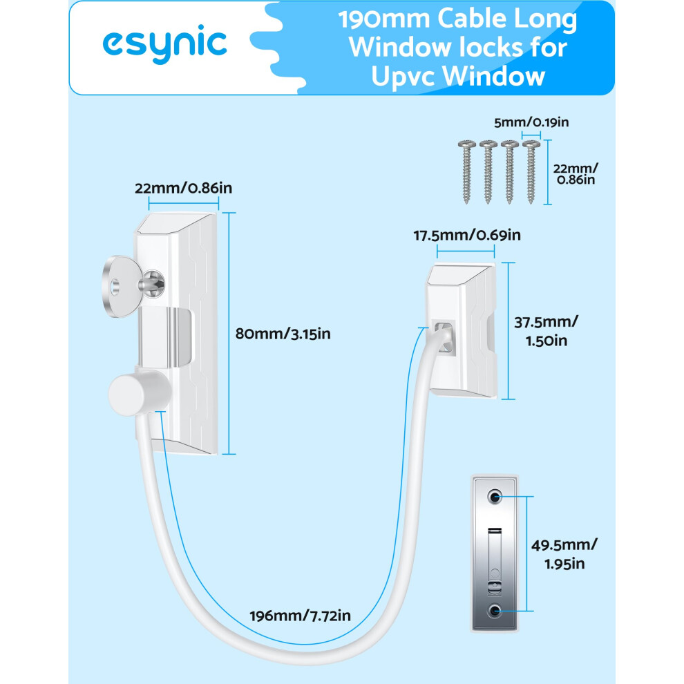 Esynic 20Pack Window Restrictors For Upvc Prevent Thieves Window Openi