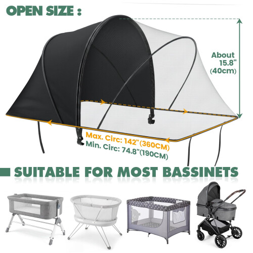Mosquito Net for Cot Universal Cat Net for Next to Me Crib with Side B