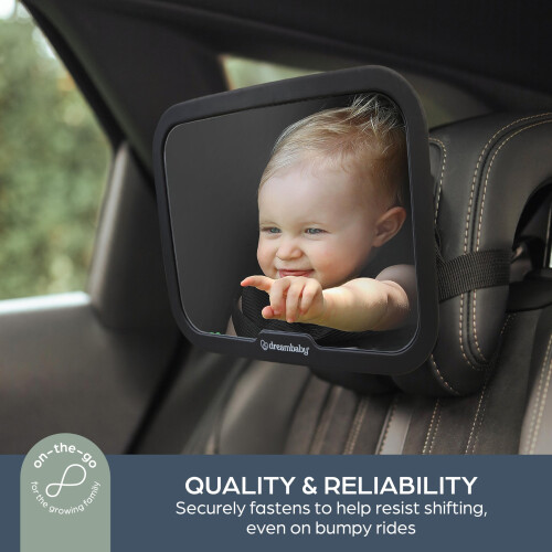 Dreambaby Large Rectangular Adjustable Backseat Mirror Black 20 x 24 c 2