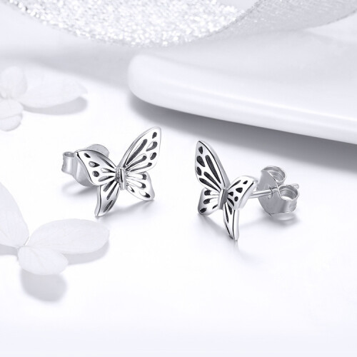 S925 Sterling Silver Butterfly Earrings Surprise Gift 2