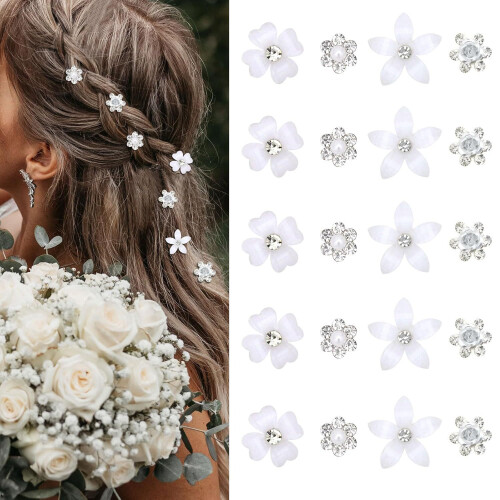 Elegantes Strass-Haarschmuck-Set - 20 Stück Silver