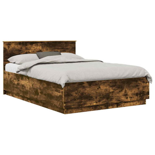 VidaXL vidaXL Bed Frame Smoked Oak 160 x 200 cm Engineered Wood 2