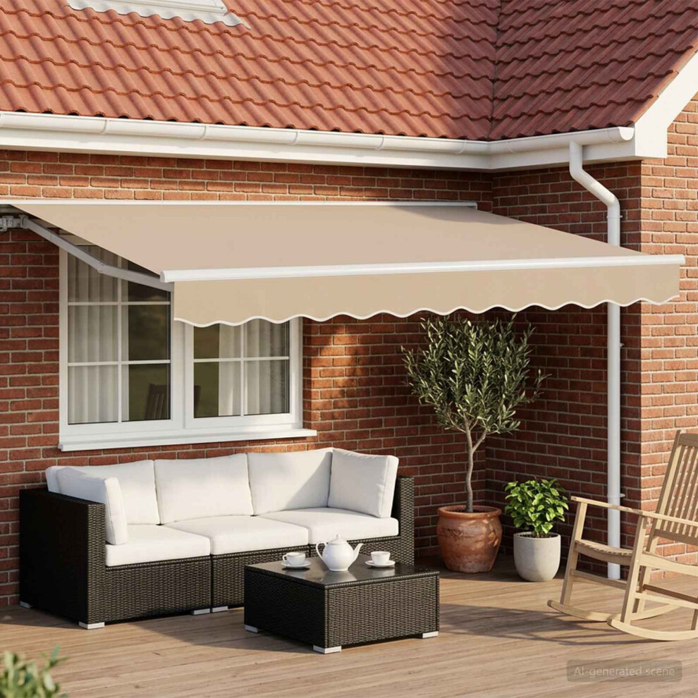 Vidaxl Manual Retractable Awning Beige 3.5 X 2.5 M