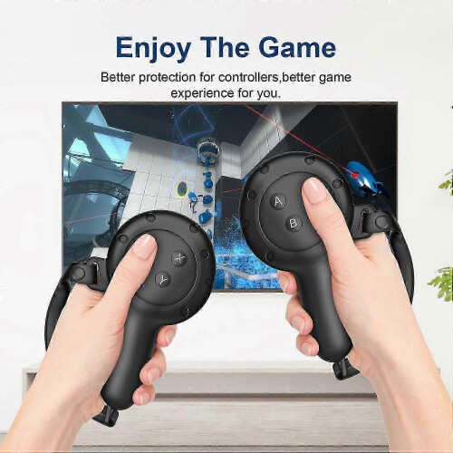 Kompatibel mit Meta Quest 3S 3 Controller-Griffen, Silikonhülle mit Gurten und Linsenschutz 2
