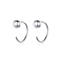 Sterling Silver Stud Earrings, Simple White Gold Plated Earrings, Elegant Small Round Earrings Surprise Gift