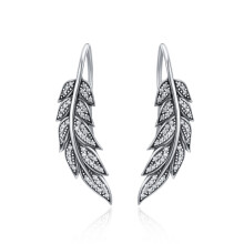 Diamond-Encrusted Leaf Silver Earrings For Women, S925 Sterling Silver Stud Earrings Surprise Gift