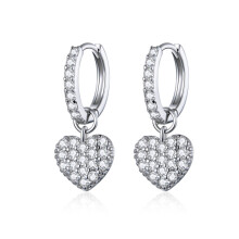 Hartvormige zirkonia oorringen, sterling zilveren (S925) oorstekers, verrassingscadeau