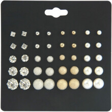 20 Paar Zirkonia-Ohrringe mit sechs Krappen, Perlen- und Diamantschmuck für Damen. Überraschungsgeschenk