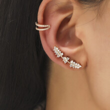 Dz-516 Minimalistische kleine Diamant-Clip-Ohrringe mit geometrischem Zirkonia – Überraschungsgeschenk