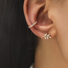 Dz-512 Orecchini a clip geometrici minimalisti con piccoli diamanti e zirconi, regalo a sorpresa