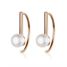 Minimalistische Ohrringe aus 925er Sterlingsilber mit Perlmutt, Überraschungsgeschenk in Roségold