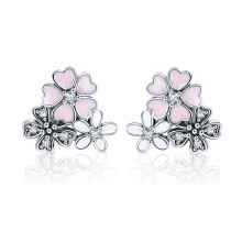 Daisy And Flower Sterling Silver Earrings, Elegant Women'S Stud Earrings Surprise Gift