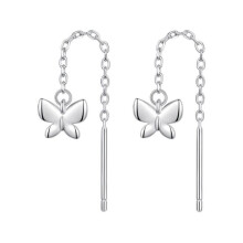S925 Sterling Silver White Gold Plated Butterfly Earrings (Sce1831) Surprise Gift