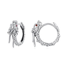 S925 Sterling Silver Oxidized Dragon Earrings (Sce1839) Surprise Gift