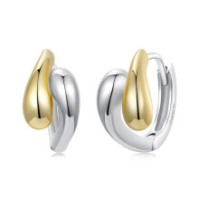 S925 Sterling Silver Gold Plated Teardrop Earrings (Bse1139) Surprise Gift