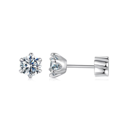 Σκουλαρίκια Moissanite από επιχρυσωμένο ασήμι S925, μέγεθος: Μικρή έκπληξη δώρου