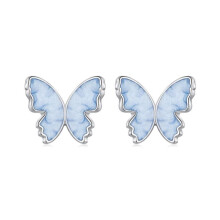 Boucles d'oreilles papillon en argent sterling S925 - Boucles d'oreilles style animal frais (Sce1823) Cadeau surprise