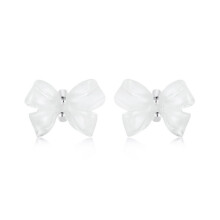 Orecchini a fiocco in argento sterling S925 ossidato per donna (Sce1815) Regalo a sorpresa